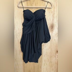 Elegant Black Draped mini  Dress